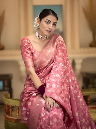 Image of Yashika Women's Pure Kanjivaram Silk Saree Soft Banarasi Style Wedding With Blouse Piece | Saree For Women | New Sari