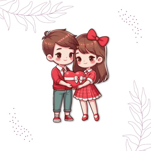 Image of Bhai Please Couple with Heart Theme Wooden Fridge Magnet - Couple Gift