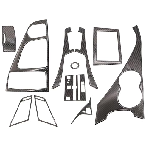 NLQR 11pcs Real Carbon Fiber Interior Trim Kit, Carbon Fiber Kits Interior Trim Cover Fit for Infiniti Q50 2014-2024 for Q60 2017-2022 Carbon Fiber Interior Set Trim Kit