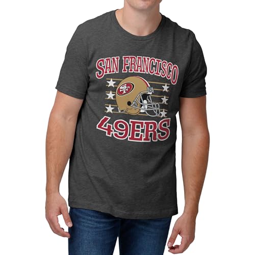 FOCO San Francisco 49ers NFL Team Logo Gridiron Glory Short Sleeve T-Shirt, Dark Heather Grey
