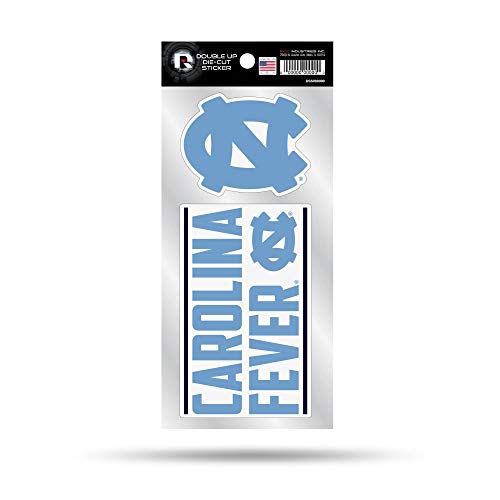 Rico Industries NCAA North Carolina Tar Heels Double Up Die Cut 2-Piece Sticker Sheet
