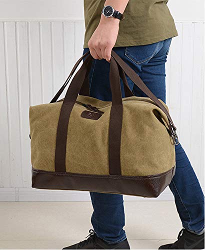 Men Women Canvas Gym Bag Overnight Bag Travel Carry on Duffel Sports Weekend Tote Bags4
