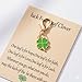 VEOWOO Four-Leaf Clover Keychain–A Plant-Themed Keychains Bag Charms for Woman with Featuring Green and Gold Colors Symbolizing Good Luck,Lucky Key Chains Gifts for Plant Lovers.