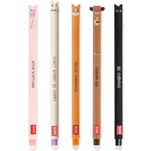 Stylos effaçables encre gel corgi et cochon pour éliminer le stress des erreurs