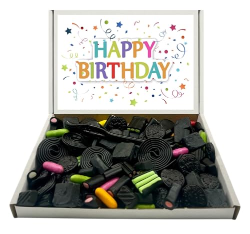 Liquorice Assortment Happy Birthday Sweet Box Fun Pick n Mix Letterbox Gift (450g)