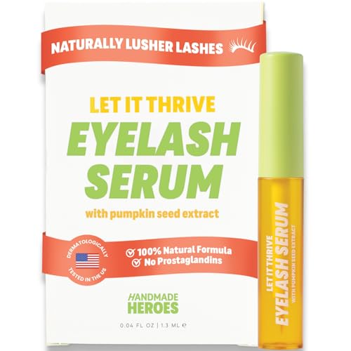 Handmade Heroes 100% Natural Eyelash Serum - Rosemary and Pumpkin Seed Oil for Fuller and Longer Looking Eyelashes, Lash Enhancing Serum for Natural Lashes, Extensions & Eyebrows