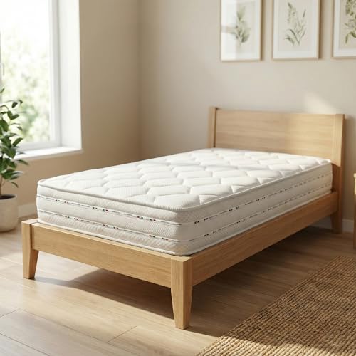 Materasso in Memory Foam, Altezza 24 cm Reali,Rivestimento in Aloe Vera Antibatterico, Spedito Sottovuoto Arrotolato, 100% Made in Italy (90 x 200 Cm Singolo)