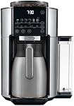 De'Longhi TrueBrew Machine à café à goutte, broyeur intégré, portion unique, 8 oz à 24 oz avec carafe de 40 oz, café chaud ou glacé, acier inoxydable, CAM51035M