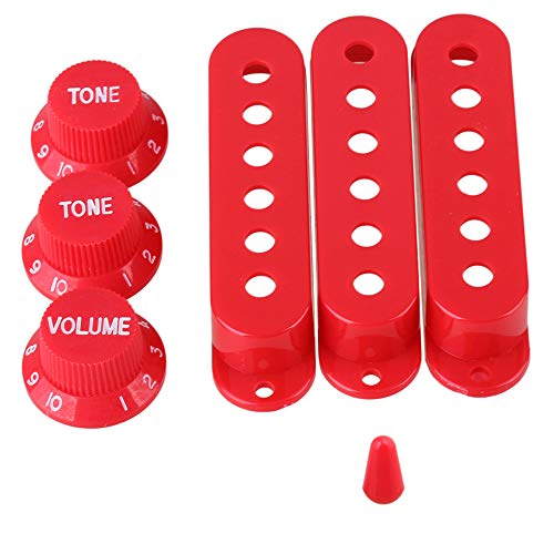 Lovermusic Red 48/50/52Mm Single Coil Pickup Cover 1 Volume 2 Tone Knobs Switch Cover For Electric Guitar #TOP14