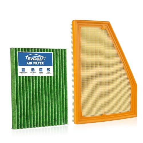 Image of Engine+Cabin Air Filters Set Fit for 2022-2025 Jeep Grand Cherokee | 2021-2025 Grand Cherokee L(NOT Fit Grand Cherokee 2021 &Cherokee WK 2022) , CF12935, 68376815AA, Easy Install, Odor control
