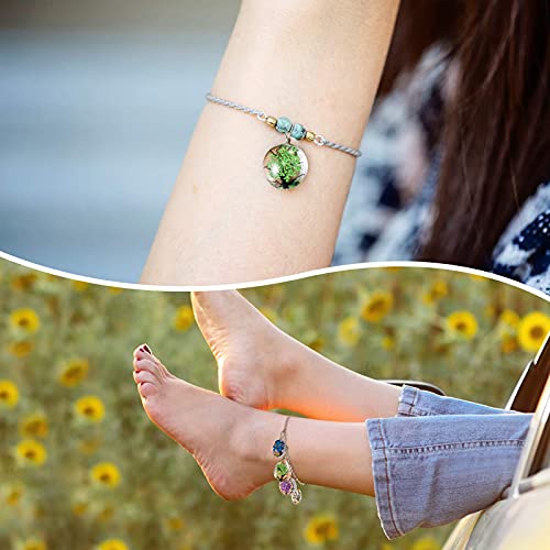 Dried Flower Pendant Dried Flower Tree Charms Resin Dried Pressed Flower Pendant Lacework Transparent Glass Ball Beads Round Floating Pendant Mixed Colors For Making Jewelry Diy Craft (40) #TOP5