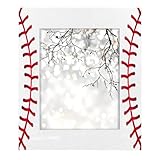 8x10 Inch Baseball White Sports Picture Frame for Vertical or Horizontal Tabletop and Wall Display Baseball Photo Frame for Certificate Poster Home Décor Family Gifts Idea Photo Frames,1 Pack
