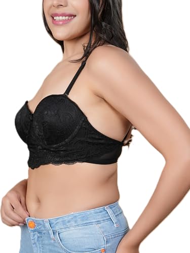 Image of Women Demi Cup Brallete | Lace Bra | Padded Bra | Detachable Straps | Wired Bra
