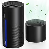Afloia Air Purifier with Humidifier Combo, 2 in 1 3-Stage Filters for Bedroom Pets Hair Smoker Odors, Evaporative Humidifier, Auto Shut Off, Quiet Air Cleaner with Seven Color Light, Black
