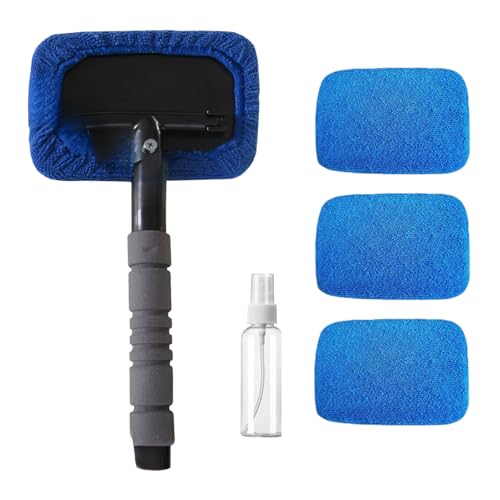 Herramienta de limpieza de ventanas automática, cepillo limpiador de interiores de microfibra lavable, suministros de limpieza giratorios ligeros para camiones, sedán, pantallas de TV en casa, espejos