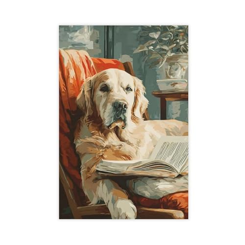 Poster Golden Retriever 40x60 cm pour illuminer la décoration murale du salon