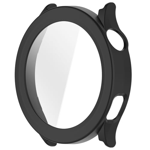 Protector Xiaomi Watch S5 de cristal templado y funda PC negra 3