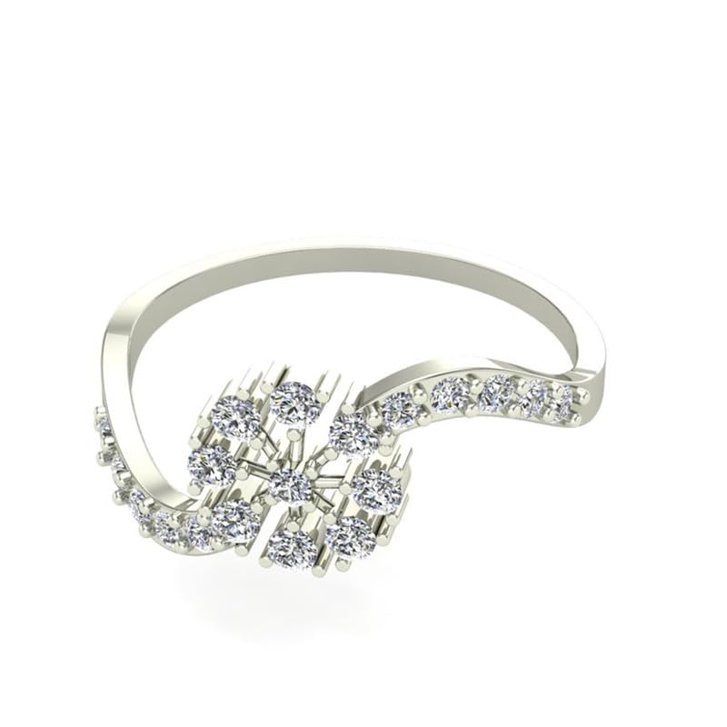 Image of DISHIS 18k(750) /14K(585) White Gold Diamond Ring for Women