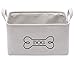 MOREZI Caja de almacenamiento de lona para juguetes para mascotas, adecuada para guardar juguetes para mascotas, ropa para perros, bocadillos para mascotas-Blanco hueso