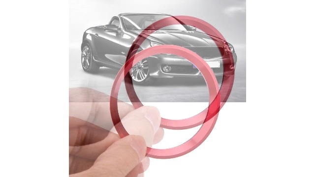 Anello decorativo con logo per volante per auto, rivestimento per anello per volante per auto per CLA GLK Classe A W204 W246 W176 W117 C117(Rosso