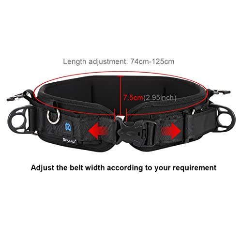 PULUZ Multi-Function Waist Belt for SLR/DSLR Cameras, Adjustable Camera Strap with Hook for Hanging Accessories Red, 88cm*8cm - Image 3