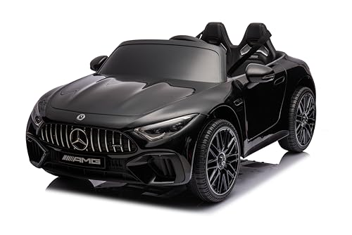 FINOOS Elektroauto für Kinder Mercedes SL63 Originallizenz Türen mit vertikaler Öffnung 4 Motoren Akku 24 V 5 Ah Fernbedienung 2,4 GHz  schwarz