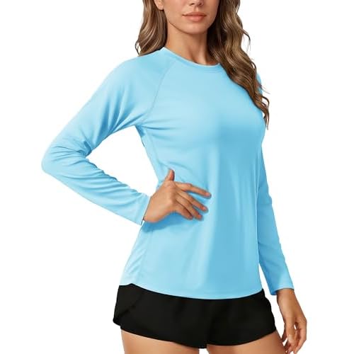 TACVASEN Women's Long Sleeve Sun Shirts UPF 50+ UV Protection Rash Guard Swim Shirts Quick Dry Workout Tops
