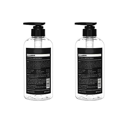 Preisvergleich Produktbild Bocotoer 500 ml Reise-Flaschen, Reiseflasche, Flüssigkeit, auslaufsicher, Sicherheitsbehälter, transparent, 2 Stück