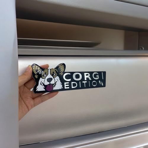 Image of Dog Edition Car Badges Laser Cutting Car Vehicle Emblem,3D Car Badge Automotive Decals Stickers Funy Animal Decor Car Accessories Gifts for Car Truck Rv Boat Exterior Decoration (Corgi)
