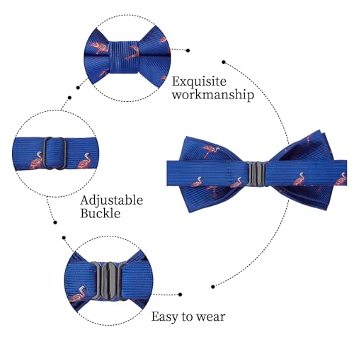 Image of HISDERN Bow Ties for Boys Pre Tied Toddler Bow Tie Adjustable Kids Bowties Clip On Fun Patterned Bowties for Wedding Party