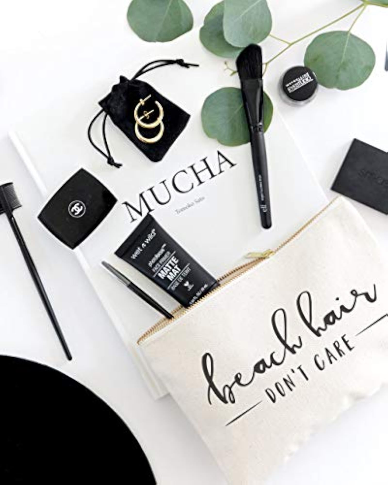 Beach Hair Don't Care Cosmetic Bag and Travel Makeup Pouch