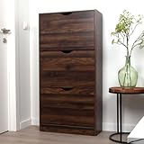 ✅ Design moderne et compact – Finition élégante en bois brun foncé, s'intègre parfaitement à tout type d'intérieur.