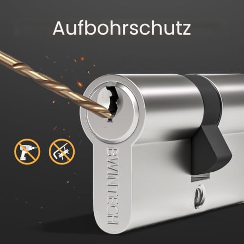 Bwintech 1 Stück 35/35mm Euro Messingzylinder, 70mm Schlüssel/Schlüsselzylinderschloss mit...