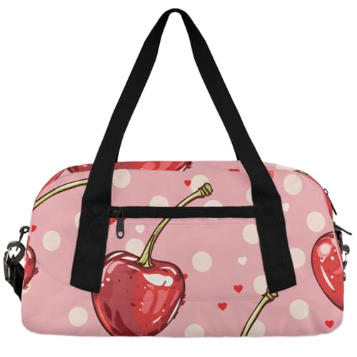 Fruits Cherries Kids Duffle Bag Boys Girls Small Sport Dance Gym Bag for Overnight Travel Weekender Carry On
