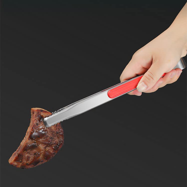 6 Stück Edelstahl-Grillzangen (27,9 Cm) – Koreanische Grillzangen Mit Loch, Rutschfestem Griff