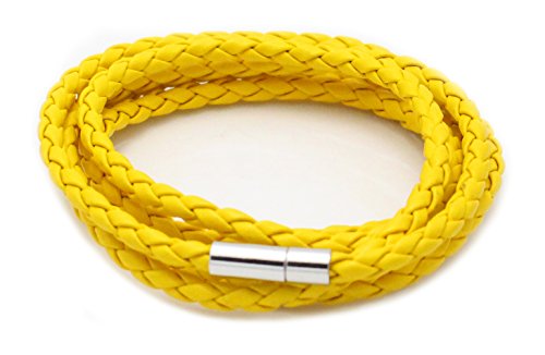 Xusamss Fashion Alloy Buckle Cuffs Multilayer Leather Bracelet Bangle,7.5inches