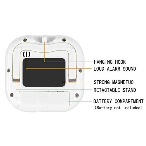 Timer, Multi-Functions Magnetic Countdown Kitchen Digital Timers ,Use For Cooking,Classroom,Bathroom,Teachers,Kids Time Management,White(No Lncluded Battery) #TOP3