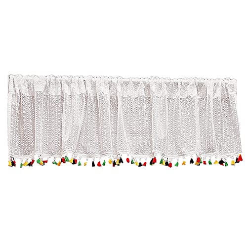V3VOGUE Valances for Windows,Short Window Curtain,Colorful Tassel Design,Sophisticated and Stylish,Short
