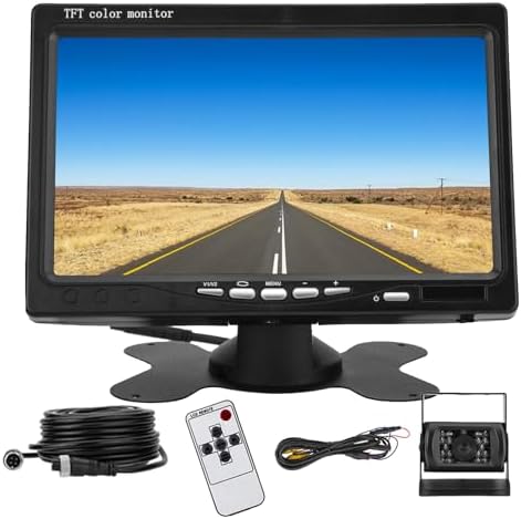 Moniteur de Caméra de Recul HD 7 Pouces pour Camion RV Van Remorque Véhicule D'urgence