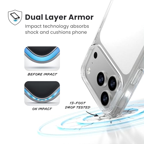 Image of Speck Presidio Perfect Clear for iPhone 17 Pro Case, Slim Protective Case, Clear /Clear /Silver