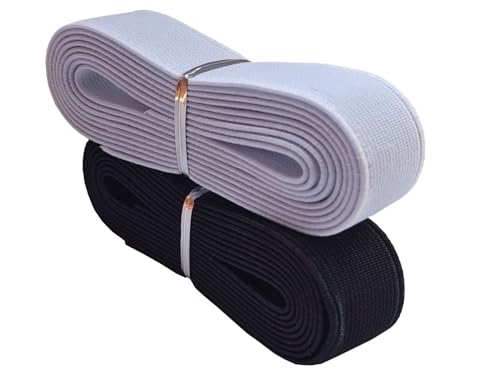 2 Inch Elastic Bands 2 Yards 2 Colors Double-Side Twill