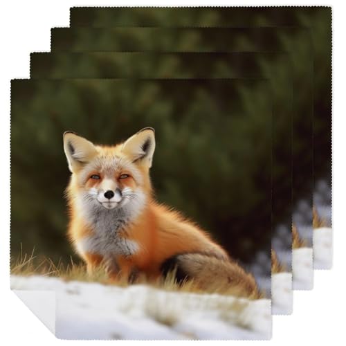 Servilletas de Tela Funny Fox 4 Piezas miniatura 1