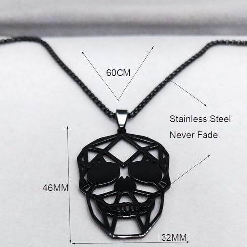 Collier homme tête de mort robuste pour éviter l'oxydation
