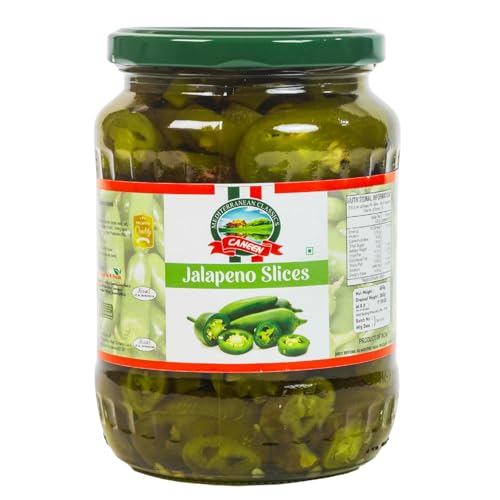 Image of CANEEN Sliced Jalapenos 370g I 100% Plant Based I Ready-to-Eat Fibre-Rich Topping for Pizza, Pasta, Wraps and Salads I (Pack of 1)