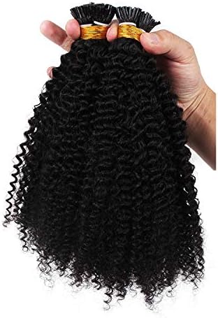 KaiRui Hair 2019 Hot selling i Tip Hair Extensions Kinky Curly Raw Mongolian Kinky Curly False Hair 1G/strand natural color virgin hair
