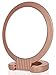 Double Sided Pedestal Mirror Stand - Vanity Round Mirror with 1x and 5x Magnification - Adjustable Handle and Portable Free-Standing Mirror for Travel, Shaving, Bathrrom, Tabletop, Makeup (Rose Gold)