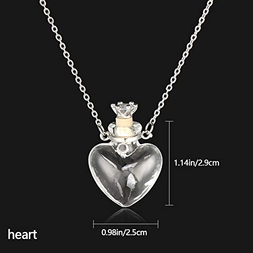 IVYRISE 1PC Clear Heart Vial Perfume Bottle Necklaces Stainless Steel Chain Make a Wish blood vial necklace Women Jewelry2