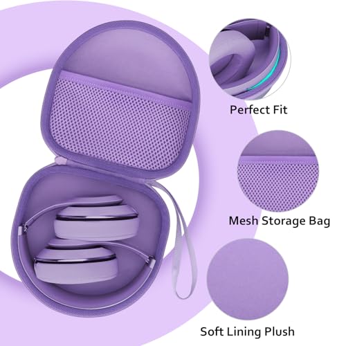 Image of Headphone Case Compatible with JBL /Beats /BERIBES /Jlab /Picun /TOZO /KVIDIO /Soundcore Anker /Skullcandy Noise Cancelling Over-Ear Headphones, Pearl Purple