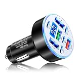 8 Port Car Charger Cigarette Lighter Adapter with USB & Type-C,Upgraded 25W Fast Car Charger Adapter with Voltage Monitoring,12V/24V Cars Cigarette Lighter USB Chargers