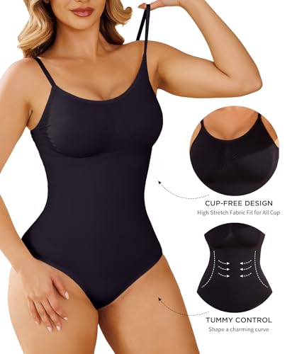 Shapewear Tummy Control for Women Seamless Bodysuit with Adjustable Straps Body Shaper Suits3